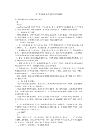 关于贯彻落实XX会议精神的情况报告