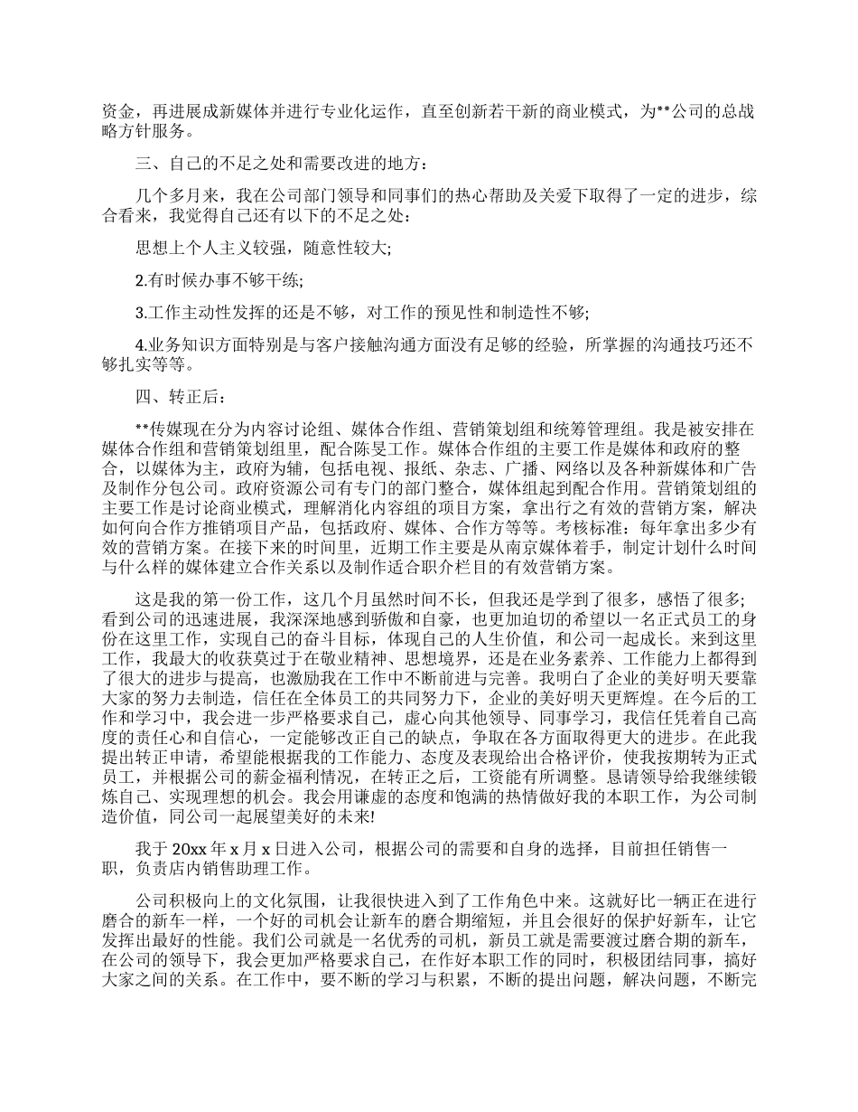 关于销售助理转正工作总结_第3页