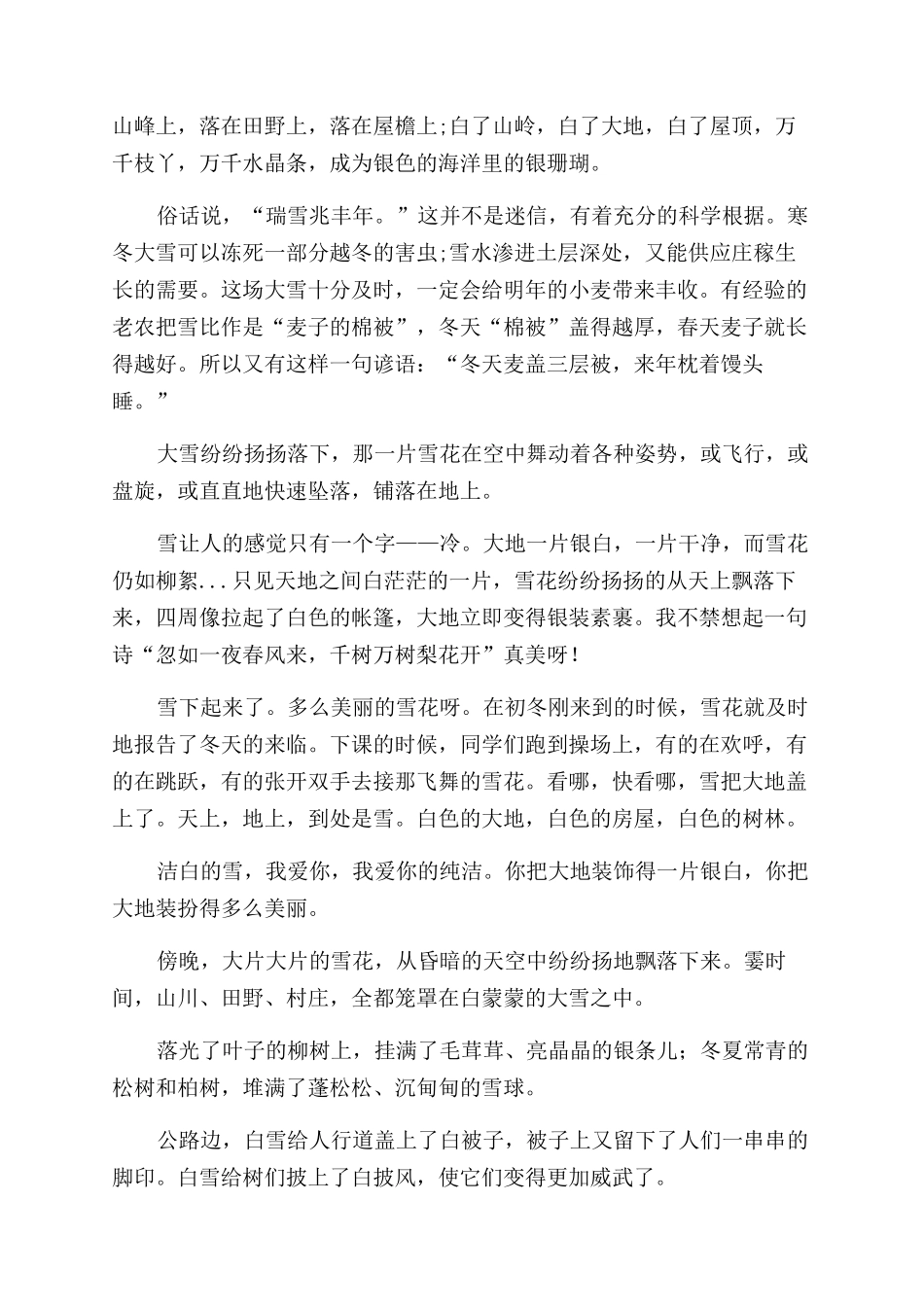 关于雪的词语句子_第3页