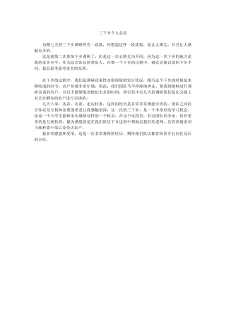 关素燕-三下乡总结