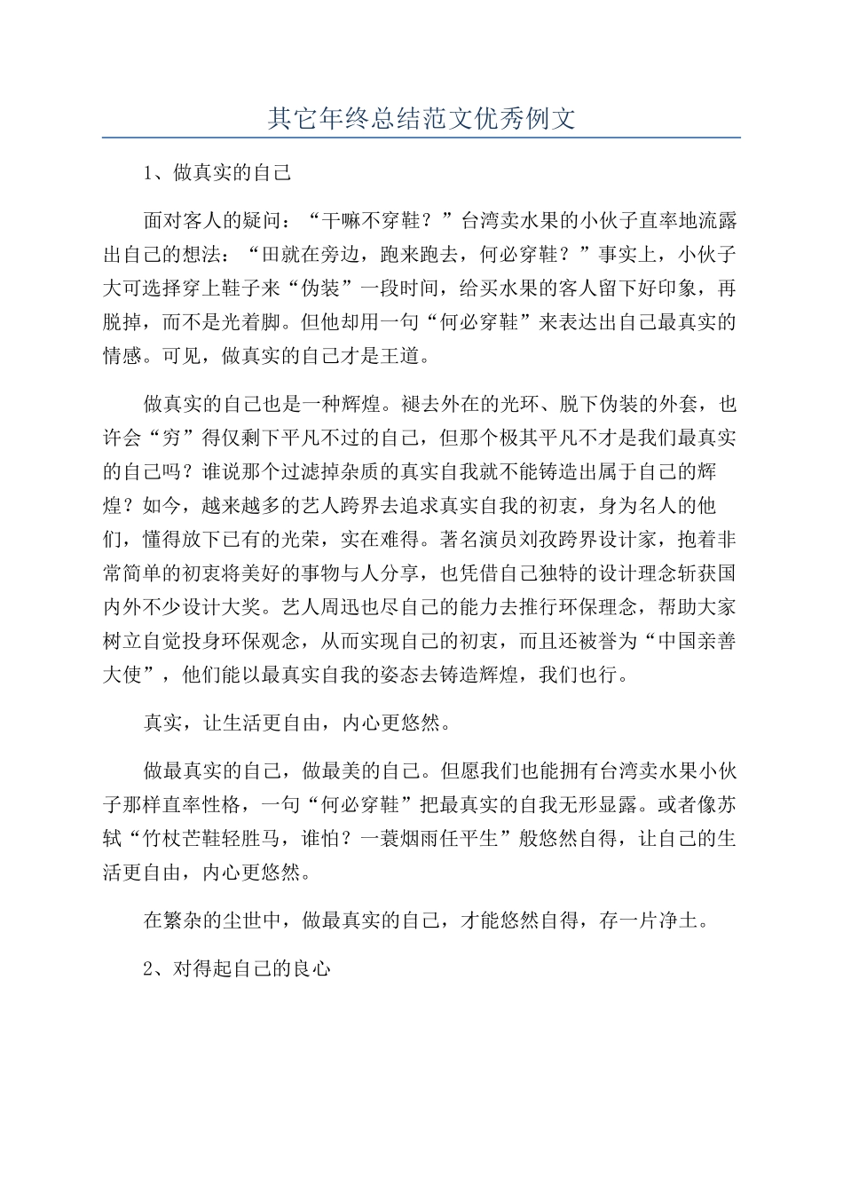 其它年终总结范文优秀例文_第1页