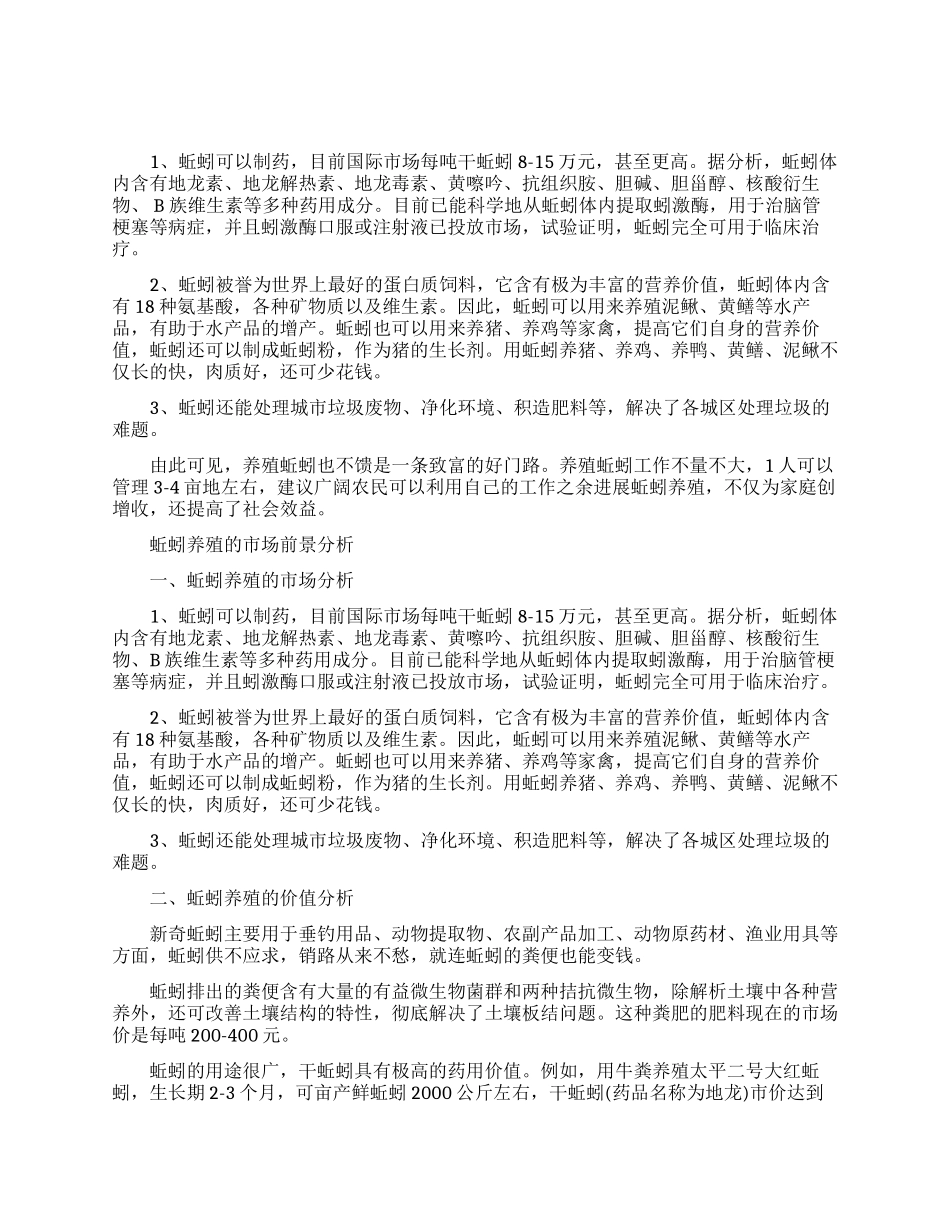 养殖蚯蚓市场前景如何_第1页