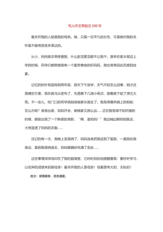 写人作文带批注300字