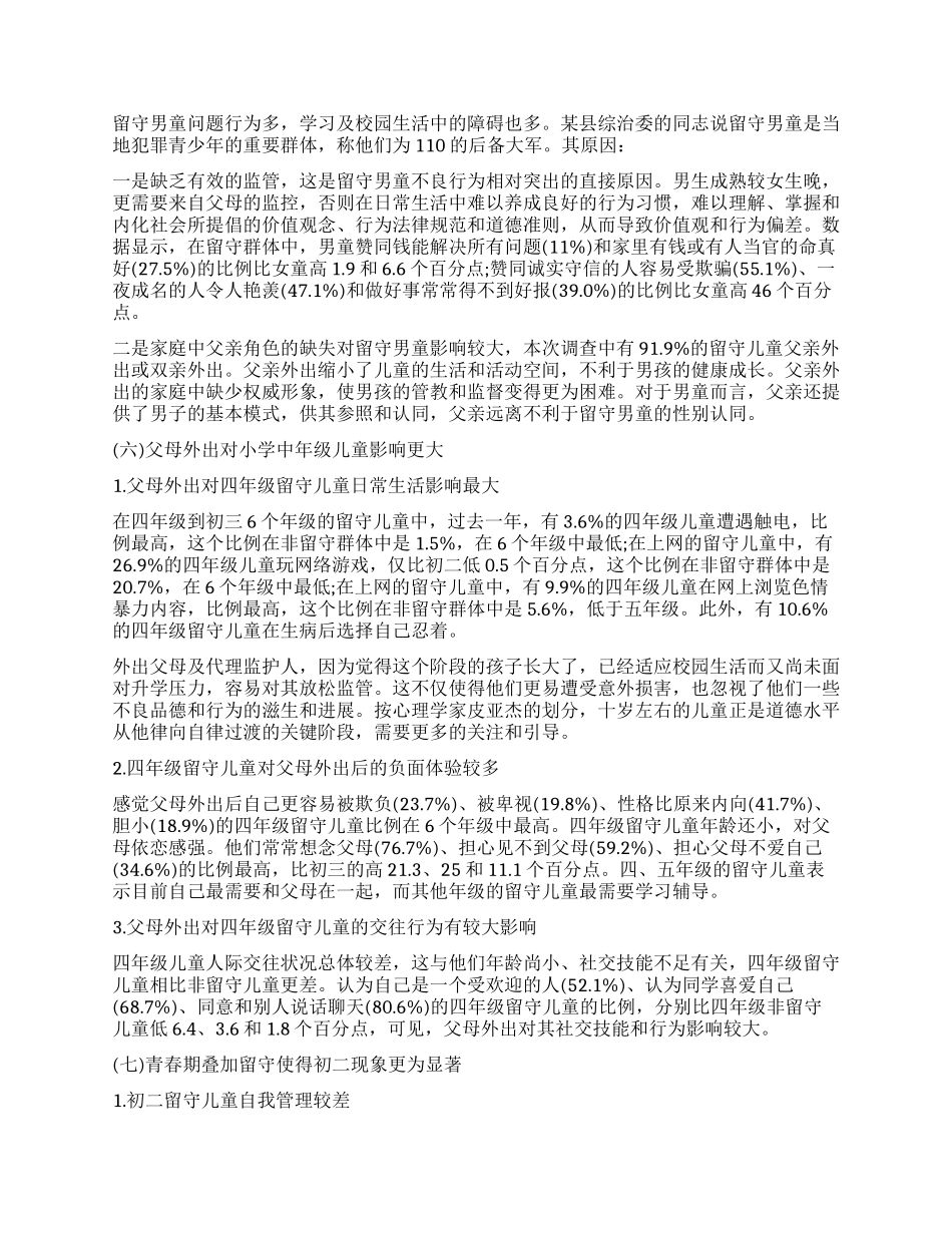 农村留守儿童调查报告2024_第3页