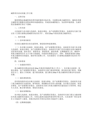 减排项目活动实施工作方案