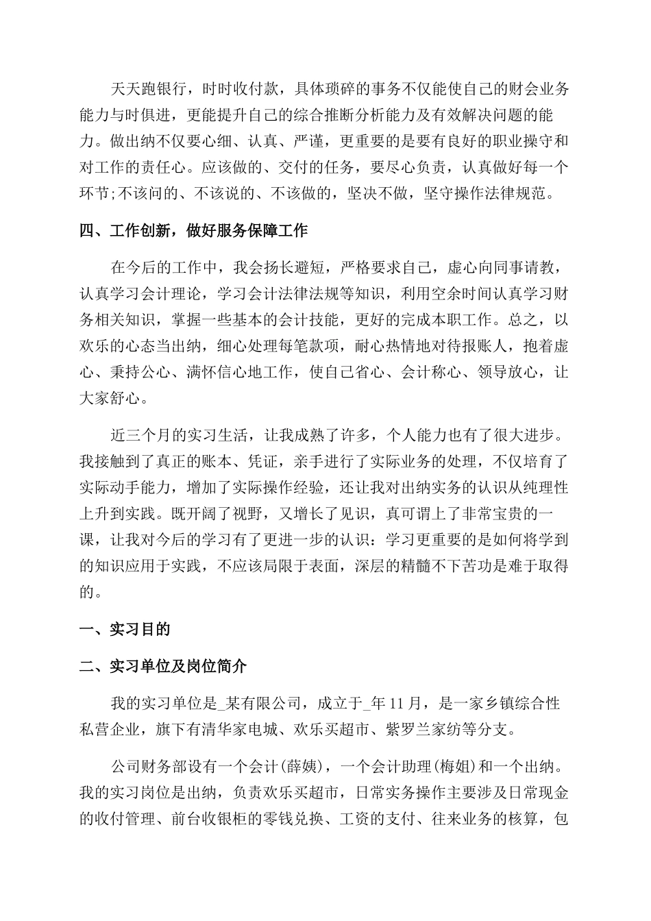 出纳实习工作总结范文五篇_第2页