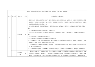 消防器材技术参数