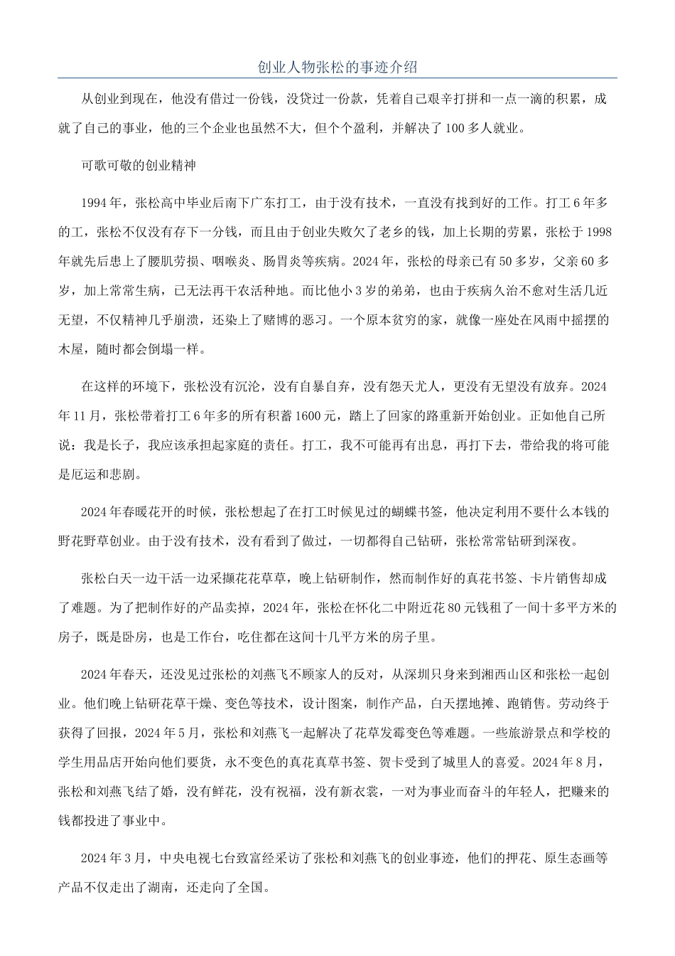 创业人物张松的事迹介绍_第1页