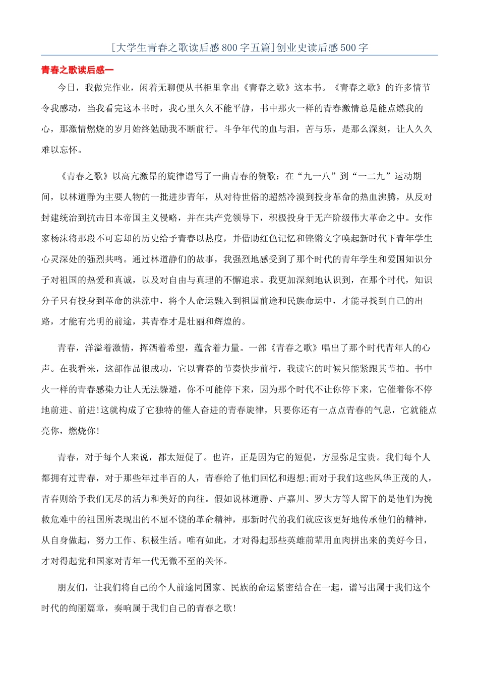 创业史读后感500字_第1页