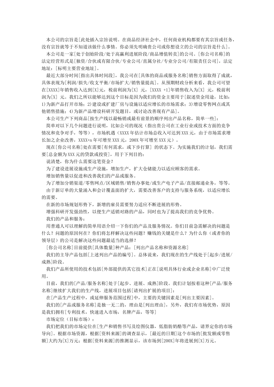 创业计划书范文Word模板_第3页
