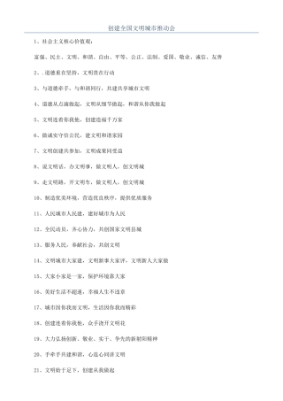 创建全国文明城市推进会