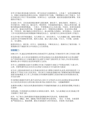 创意自我鉴定3篇