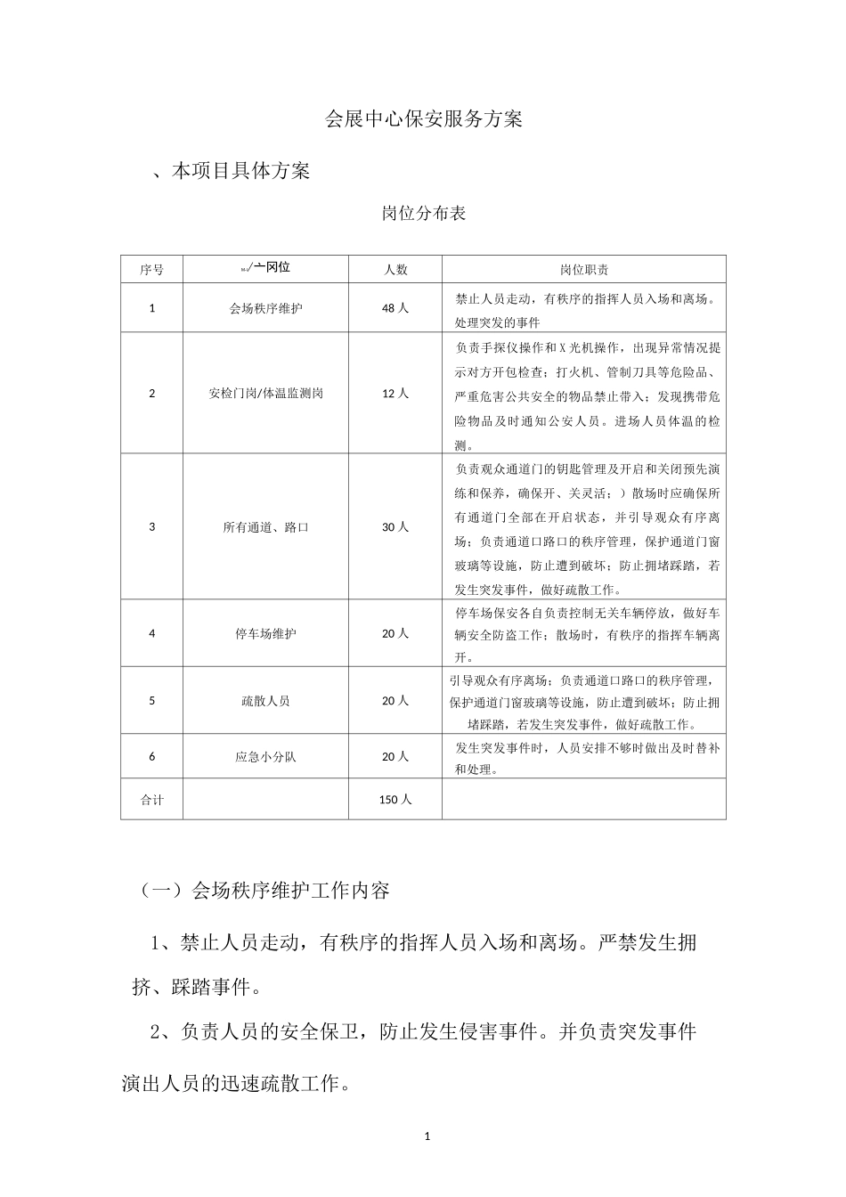 会展中心保安服务方案_第1页