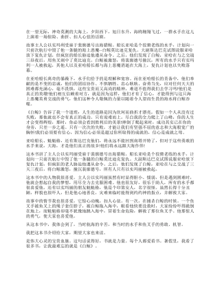 初二学生白鲸读后感600字