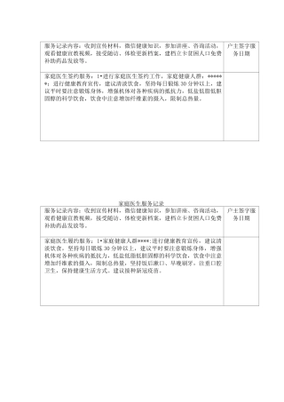 家庭医生服务记录