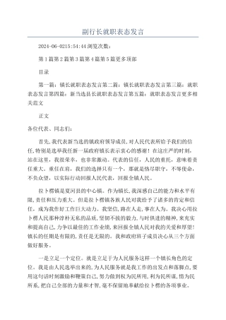 副行长就职表态发言