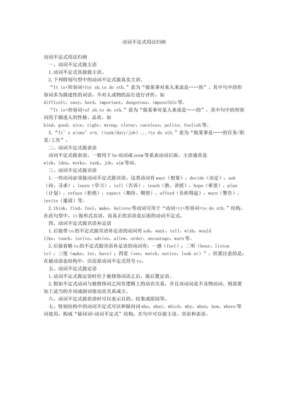 动词不定式用法归纳_第1页