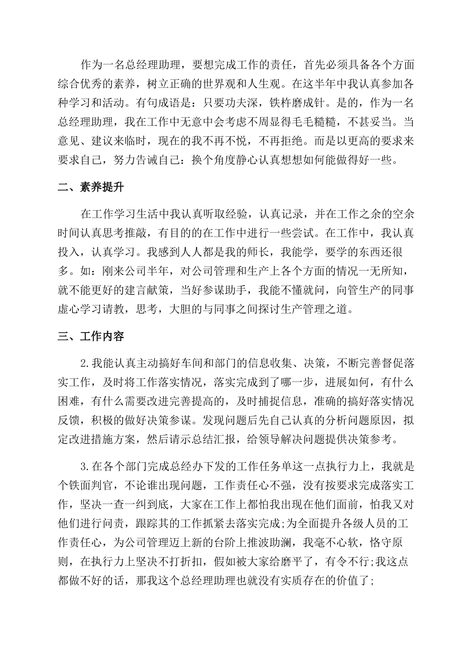 助理个人年度工作总结范文2024_第2页