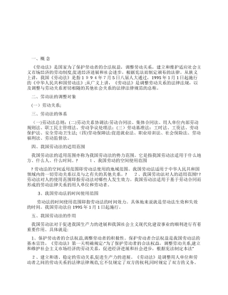 劳动法学习材料