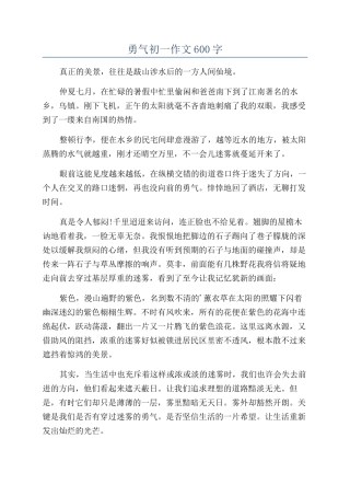 勇气初一作文600字