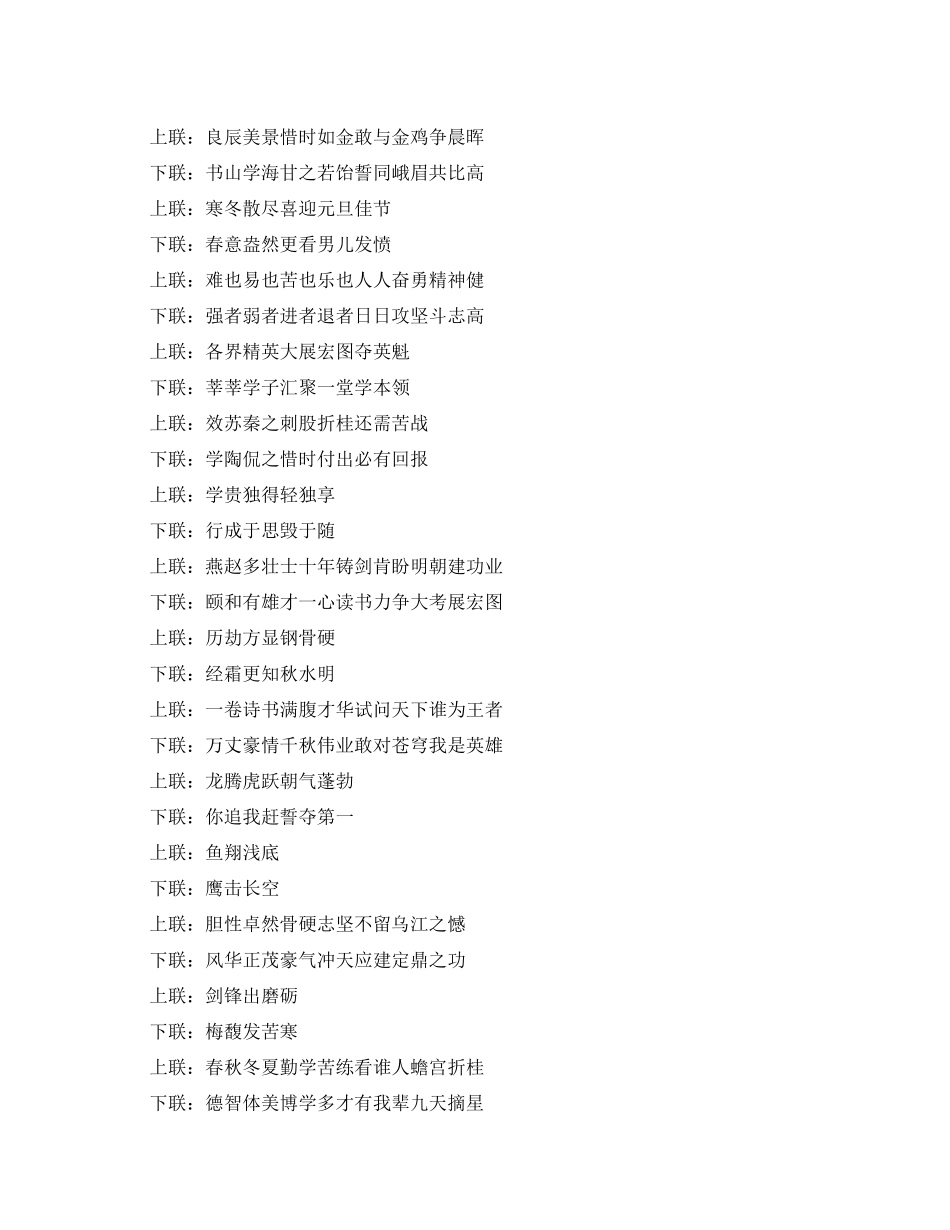 勉励学生读书刻苦的励志对联_第1页