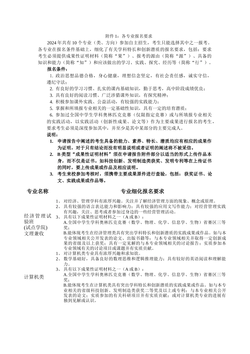 北交大各专业报名要求_第1页