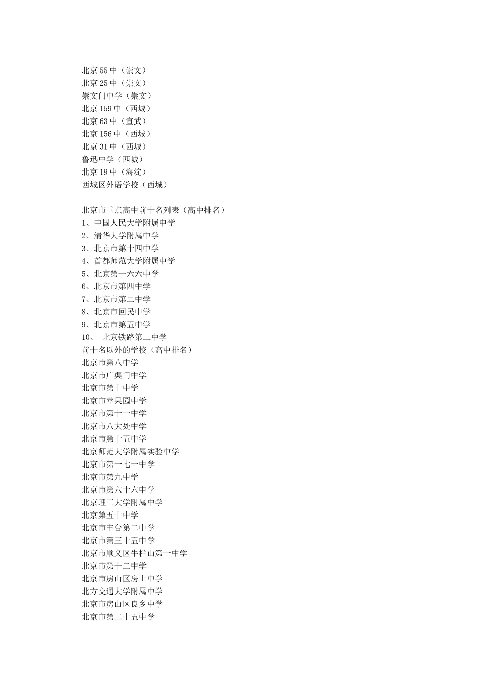 北京市重点中学排名表_第2页