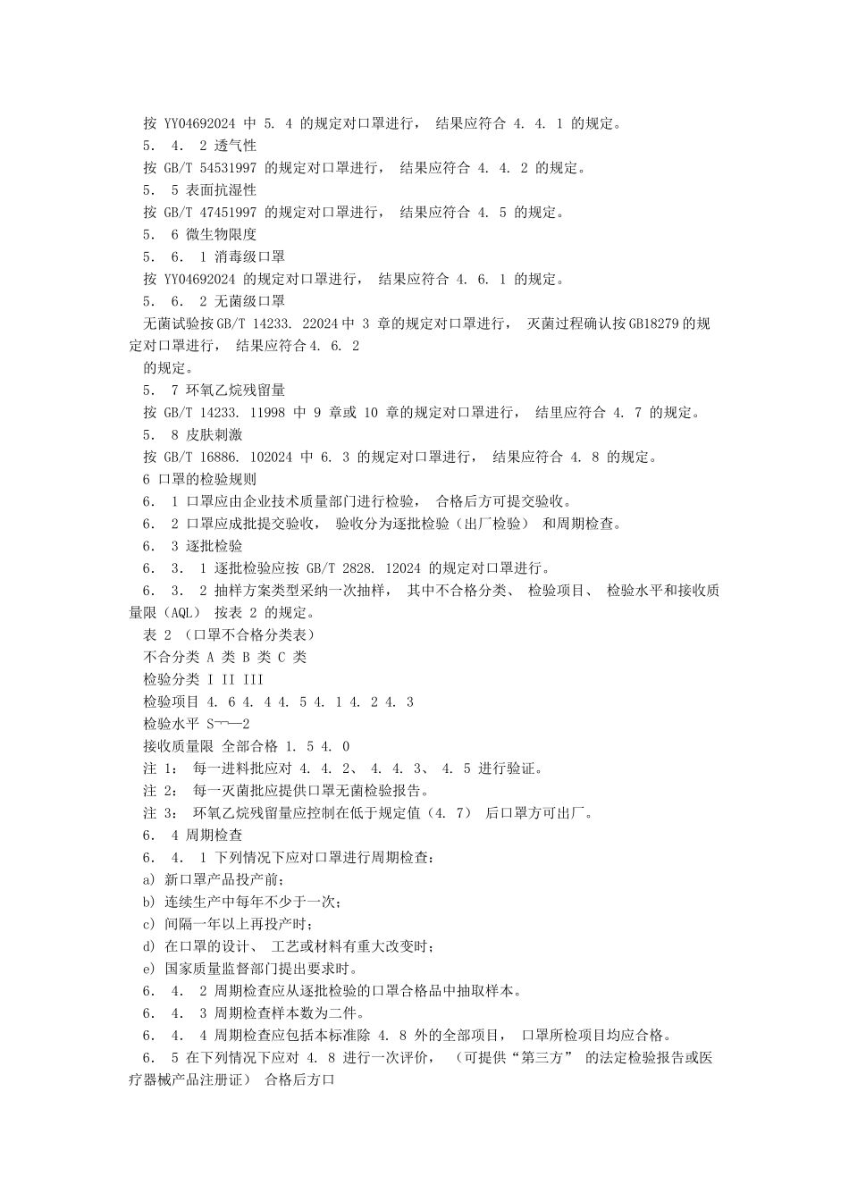 医用一次性口罩企业标准_第3页