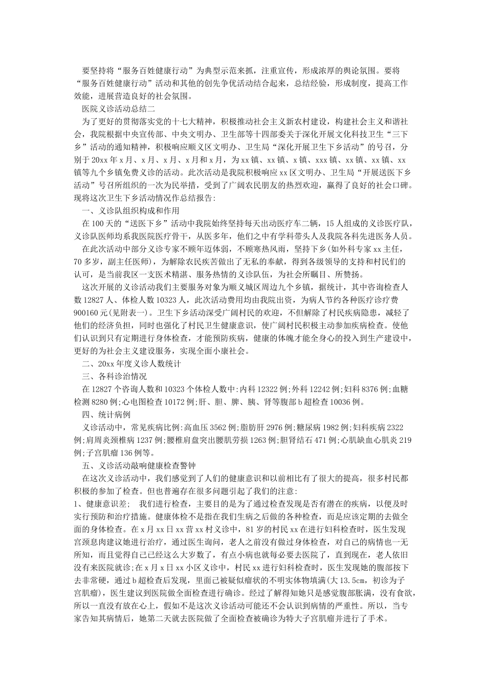 医院义诊活动总结四篇_第2页