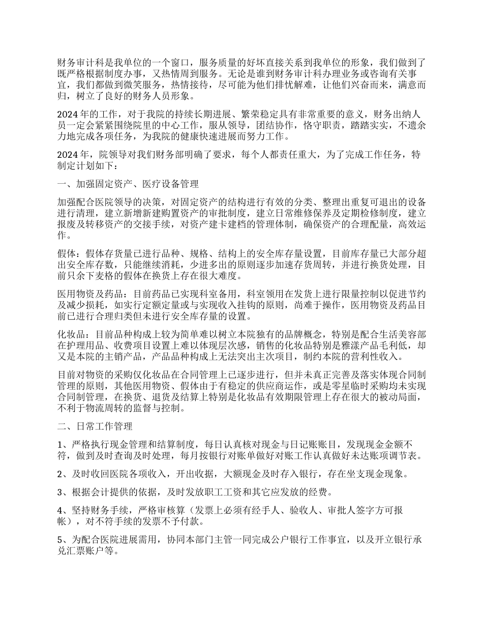 医院出纳新年工作计划_第3页