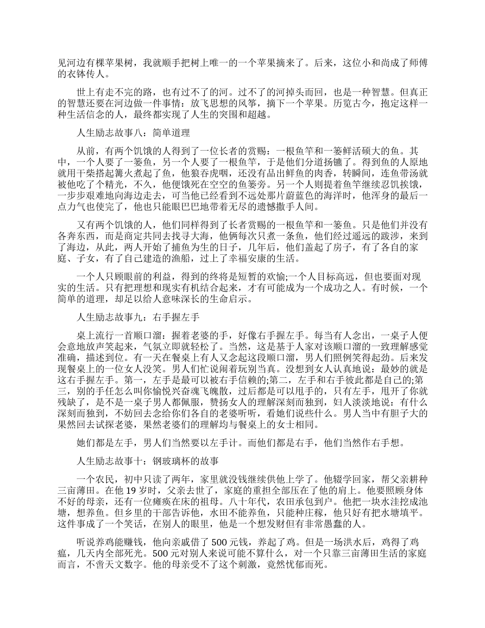 十个经典的人生励志小故事_第3页