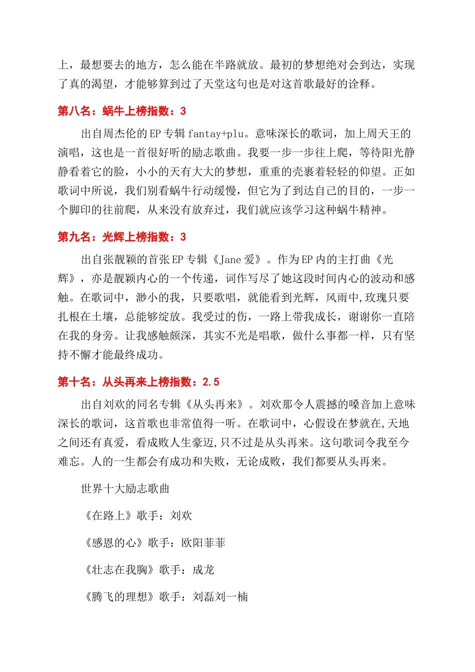 十大励志歌曲排行榜_第3页