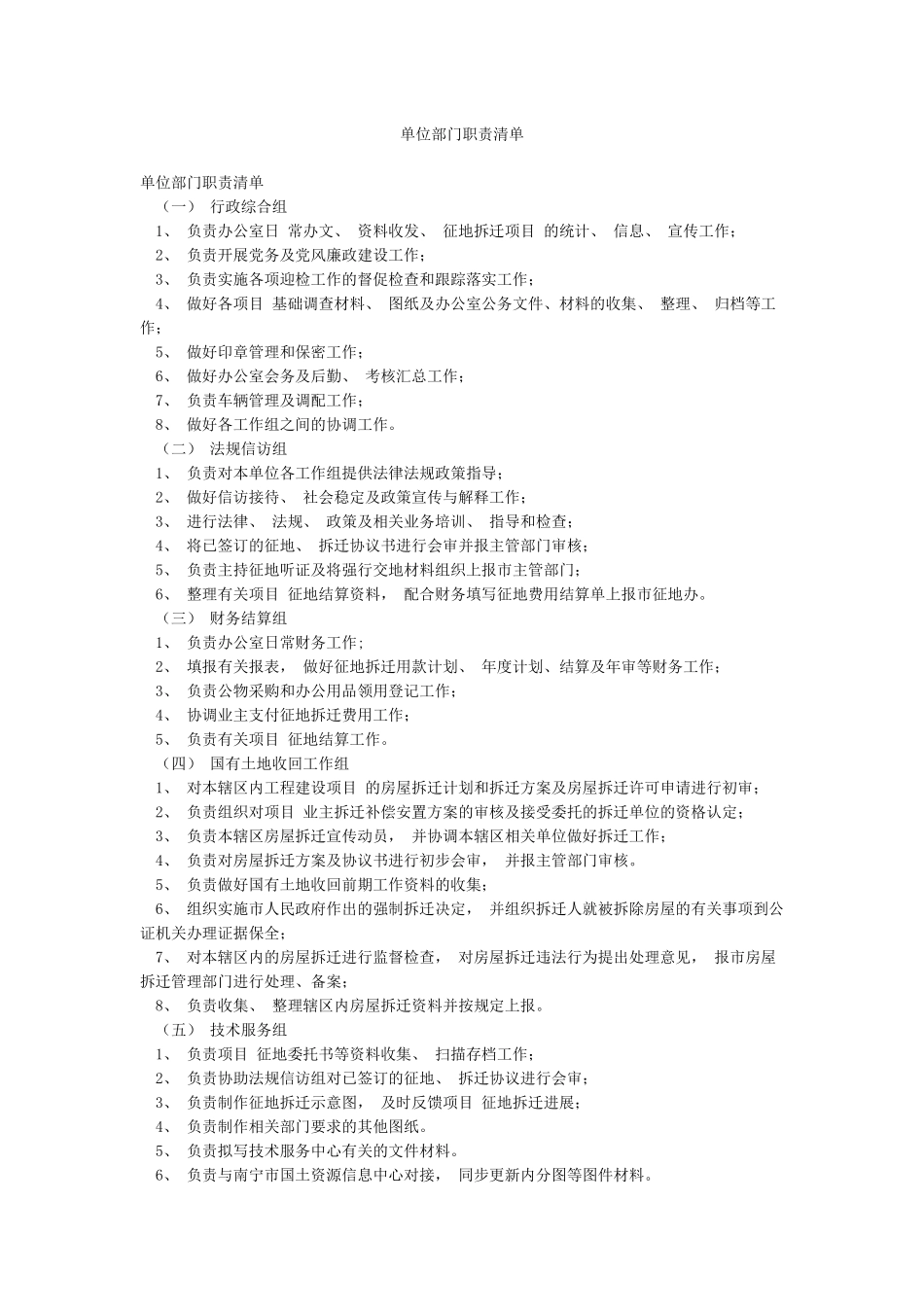 单位部门职责清单_第1页