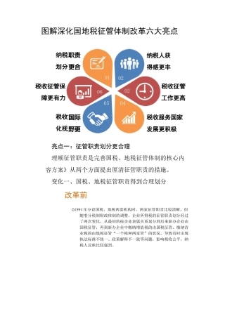 图解深化国地税征管体制改革六大亮点