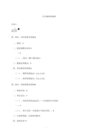汽车城招商案例