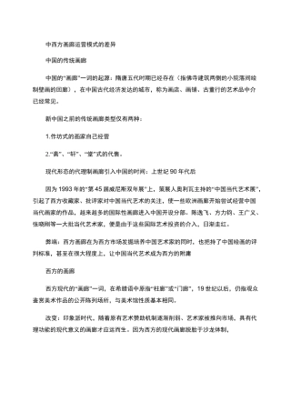 中西方画廊运营模式的差异剖析
