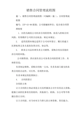 销售合同管理流程图