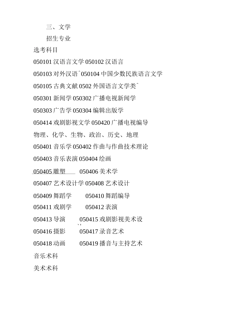 广东省普通高校招生专业与选考科目对应表_第3页