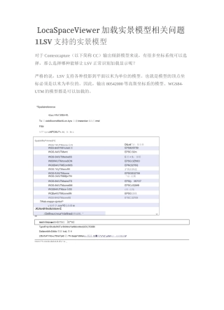 LSV加载实景模型相关问题
