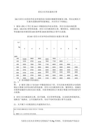 住宅小区用水量计算方法