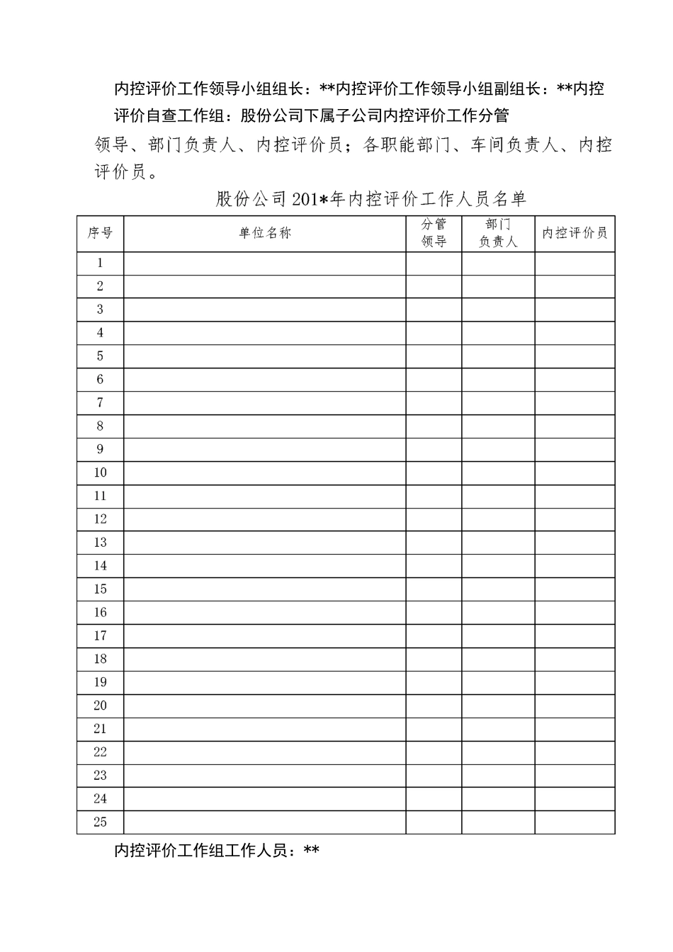 内部控制自我评价工作方案(模片)_第2页