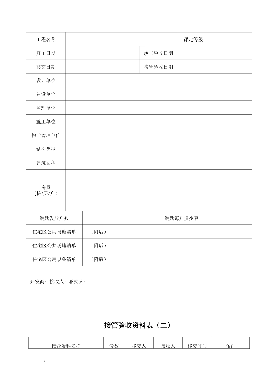 物业接管验收管理表格一套_第2页