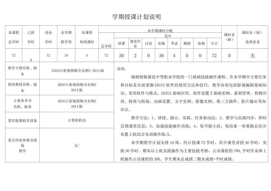影视剪辑-授课计划_第2页