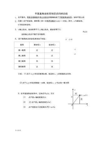 平面直角坐标系知识点题型[最全面]总结