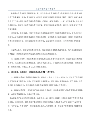 县级涉企收费自查报告
