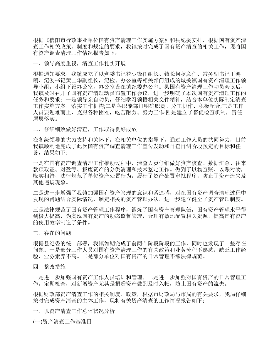 参事室资产清查工作报告_第1页