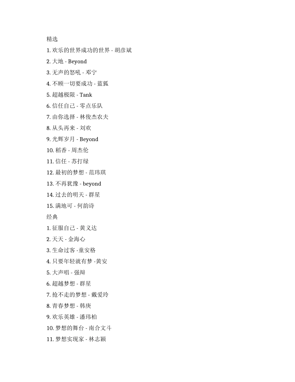 参加比赛的励志歌曲_第1页