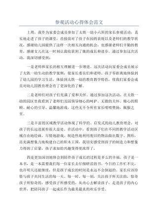 参观活动心得体会范文