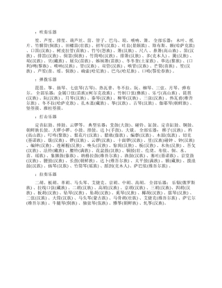 古代四大类乐器