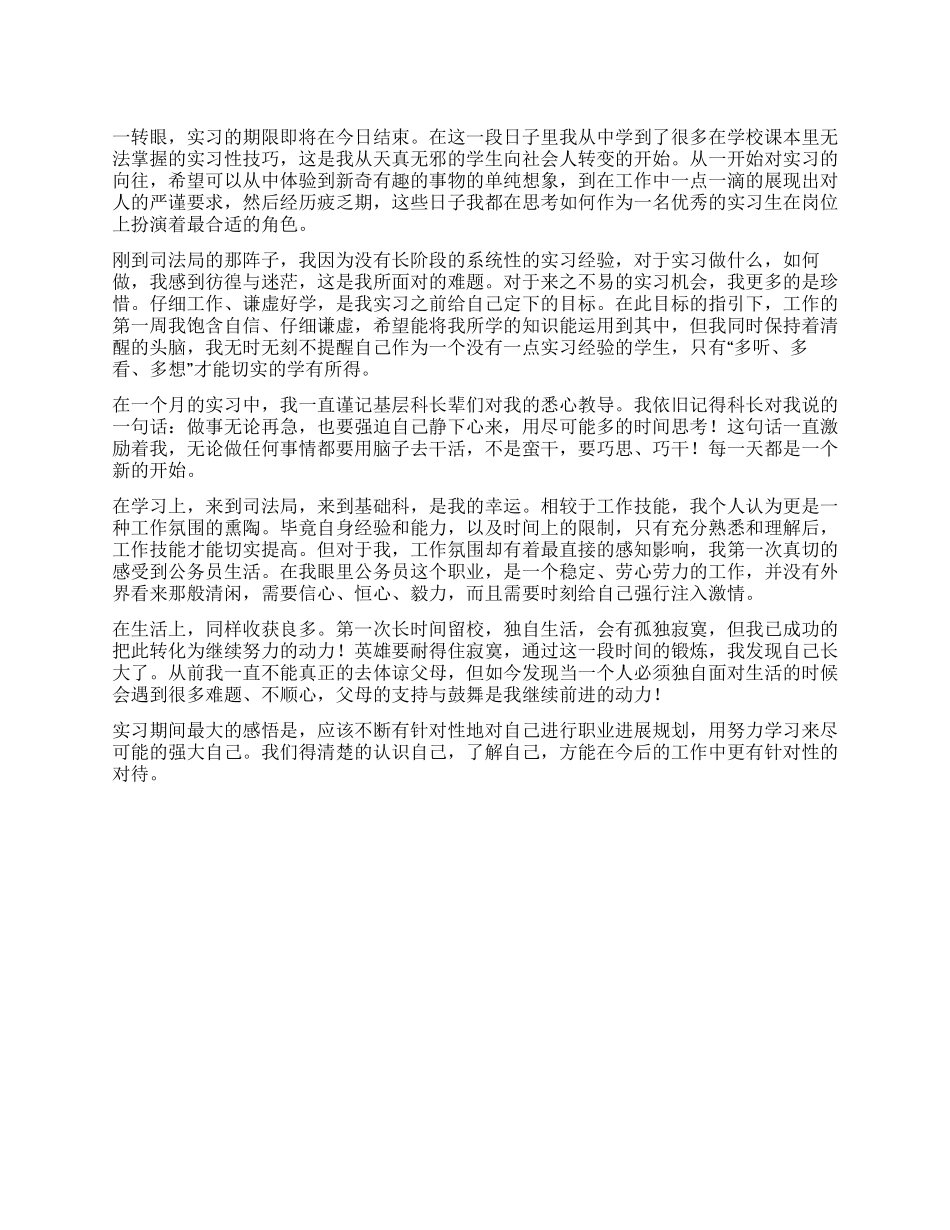 司法局实习小结_第1页